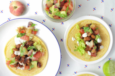 Bowls of vegan food
