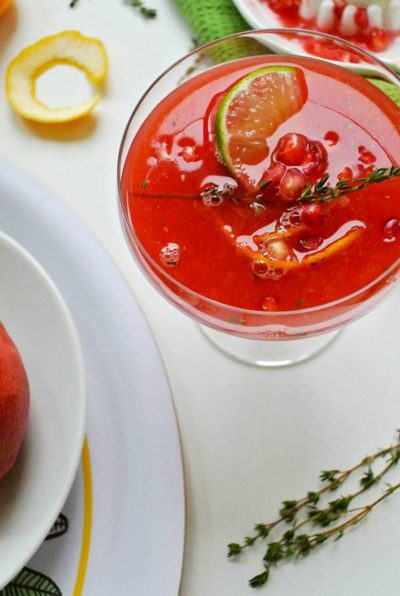 Vegan pomegranate mocktail