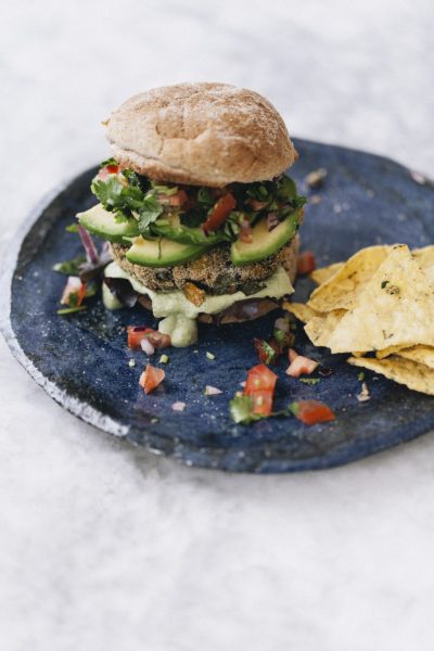 Vegan sweet potato black bean patties