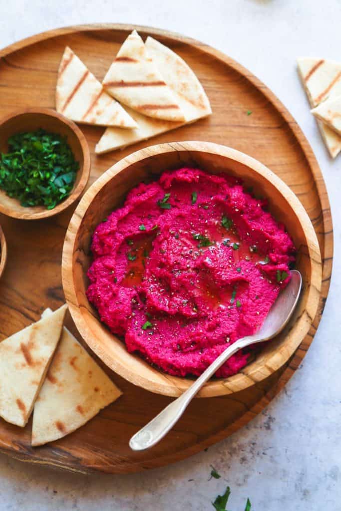 Creamy Beetroot Hummus by Little Sunny Kitchen
