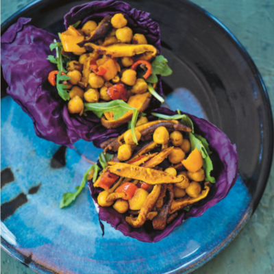 Vegan chickpea boats