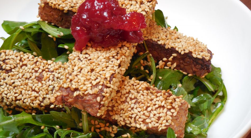 Sesame Crusted Baked Tempeh Sesame Crusted Baked Tempeh