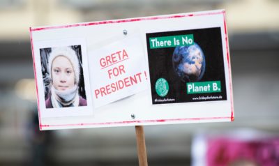 Greta Thunberg placard