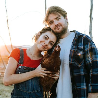 Image of couple with chicken