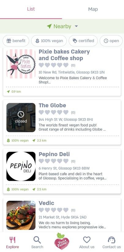 Vegan friendly UK app