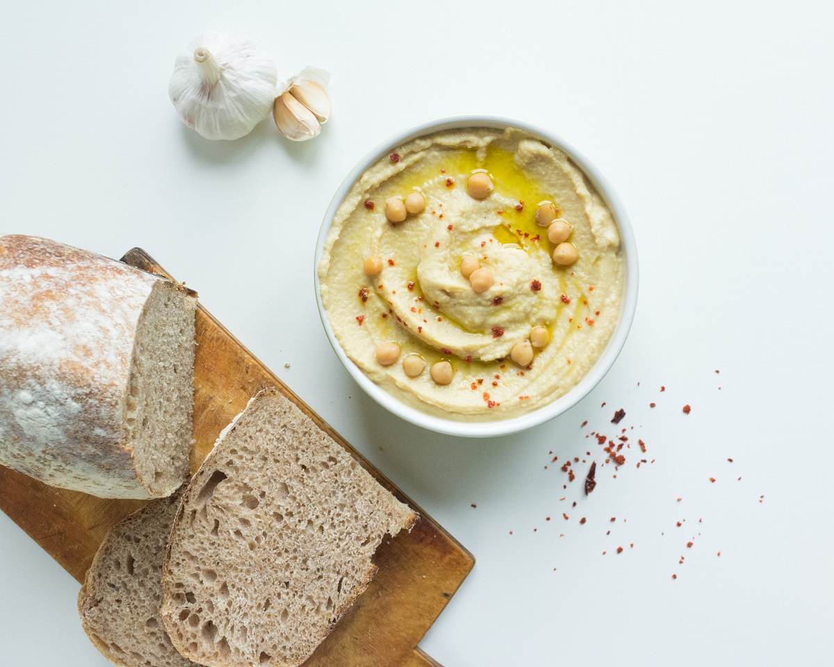 Homemade vegan hummus