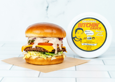 Veggie Grill burger with Bitchin' Sauce