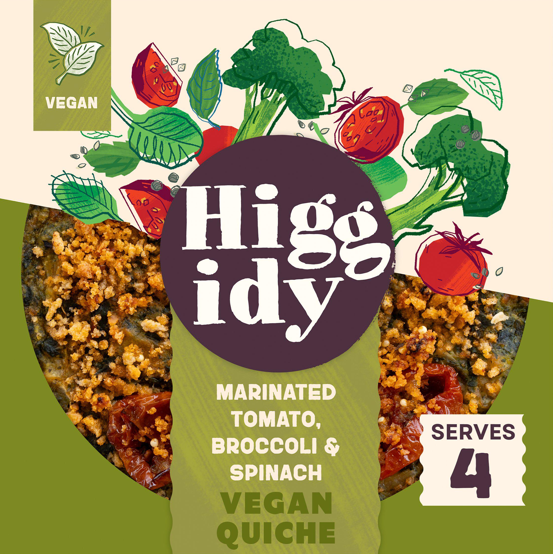 Higgidy Marinated Tomato, Broccoli and Spinach Vegan Quiche